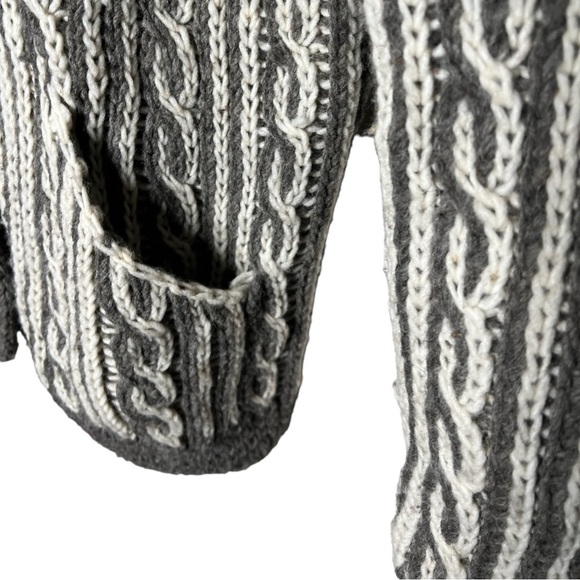 Vintage Handmade Cable Knit Cardigan Sweater - Picture 5 of 15